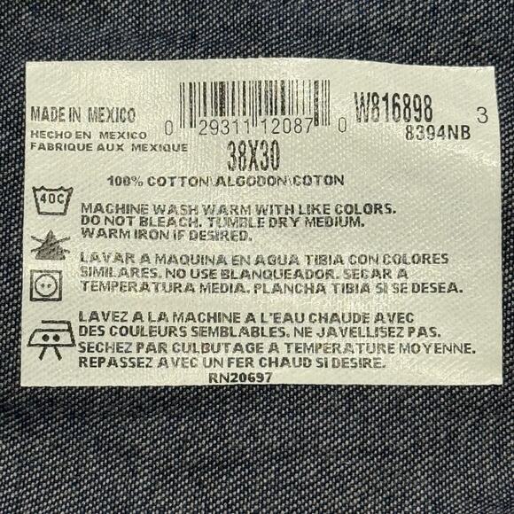 Dickies Bib Overalls Mens 38X30 Blue Denim Carpenter Workwear Chores Farmer - Picture 7 of 8